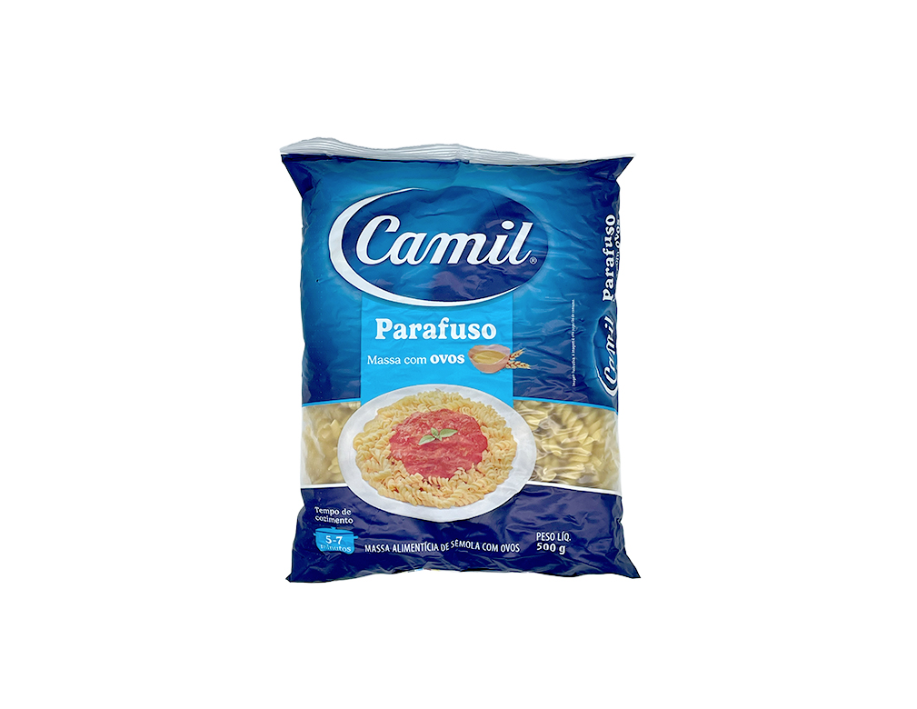 MACARRÃO PARAFUSO COM OVOS CAMIL 500 G (FDO 20 PCT)